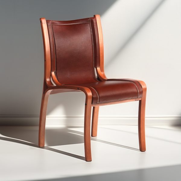 Bilbao Silla Respaldo Alto de Cuero y Madera - Imagen 4