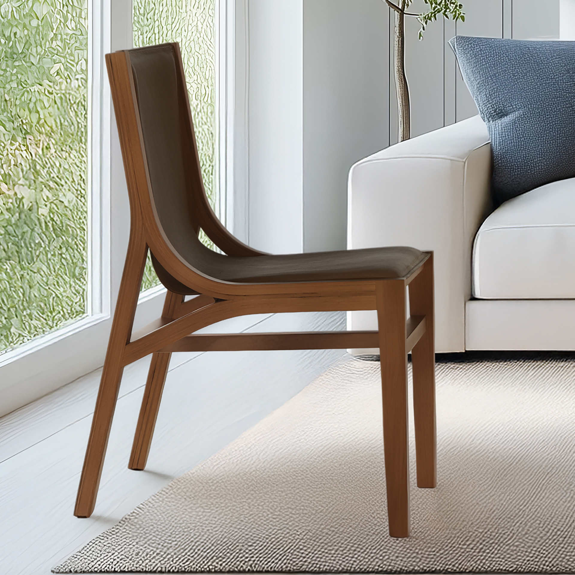 Ferrara Silla de madera y Cuero - Imagen 2