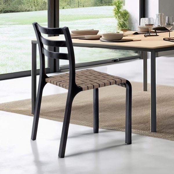 Cumbre Silla B - Silla en Cuero natural y Madera - Imagen 9
