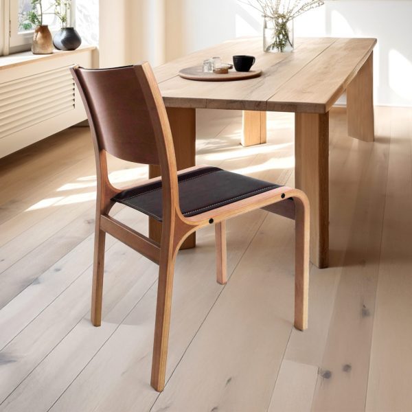 Alba Silla de Cuero y Madera - Imagen 2