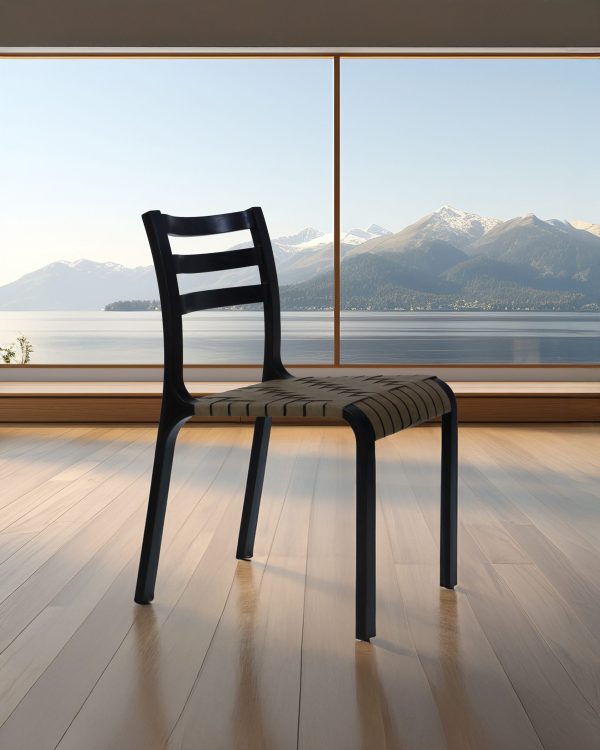 Cumbre Silla B - Silla en Cuero natural y Madera - Imagen 2