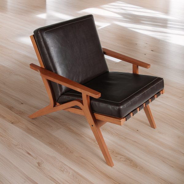 Manhattan Sillón de cuero y madera - Imagen 2