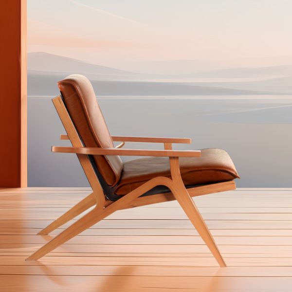 Manhattan Sillón de cuero y madera