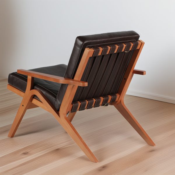 Manhattan Sillón de cuero y madera - Imagen 3