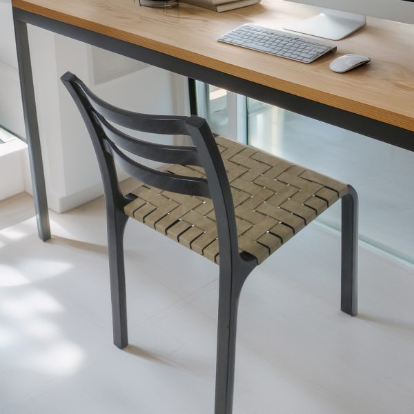 Cumbre Silla B - Silla en Cuero natural y Madera - Imagen 4