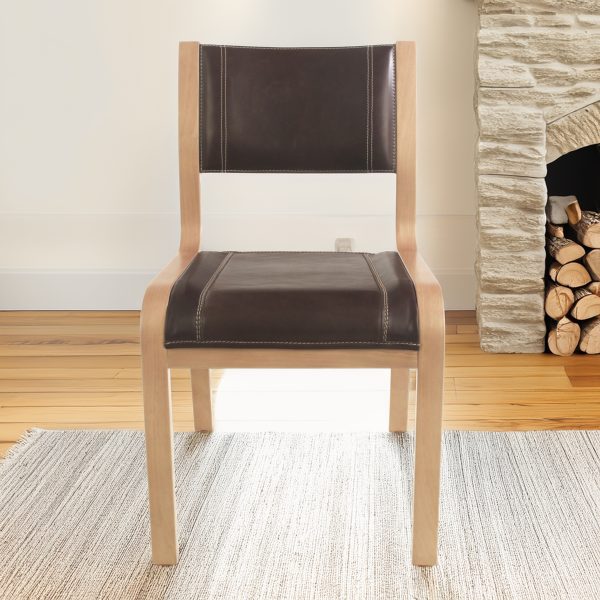 Alba Silla de Cuero y Madera