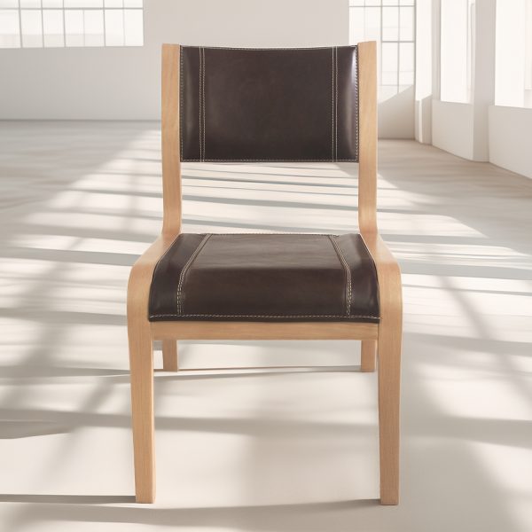 Alba Silla de Cuero y Madera - Imagen 2