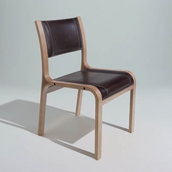 Alba Silla de Cuero y Madera