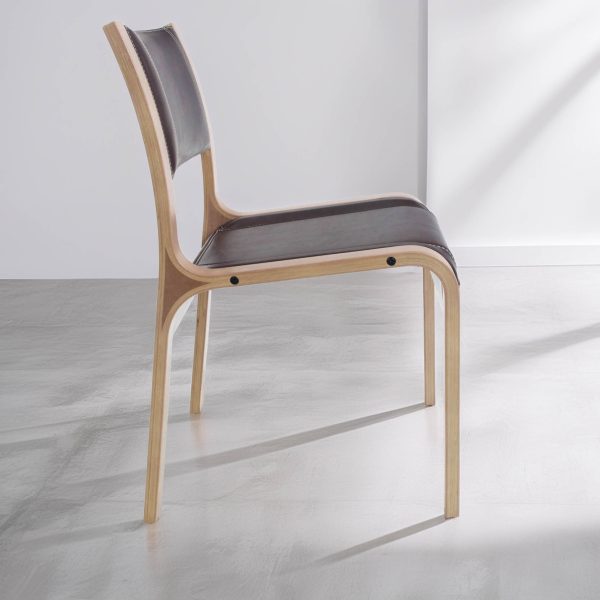 Alba Silla de Cuero y Madera - Imagen 5