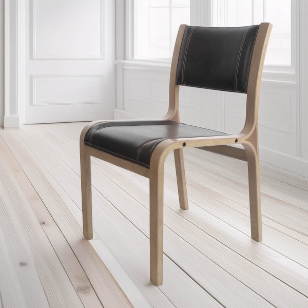 Alba Silla de Cuero y Madera
