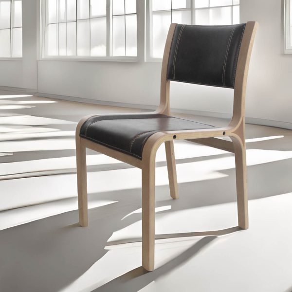 Alba Silla de Cuero y Madera - Imagen 3