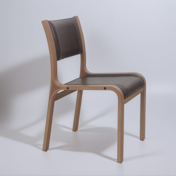 Alba Silla de Cuero y Madera - Imagen 3
