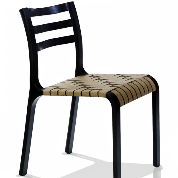 Cumbre Silla B - Silla en Cuero natural y Madera - Imagen 2
