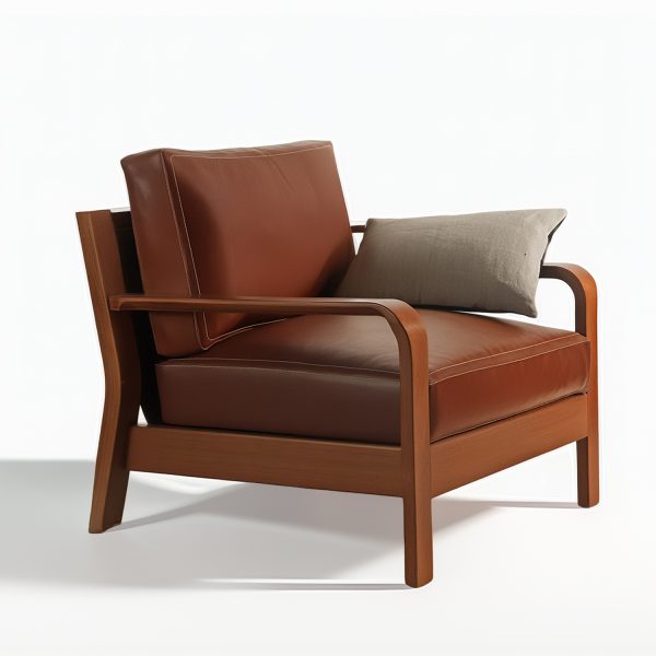 Arlanda 85 Sofá de Cuero y Madera