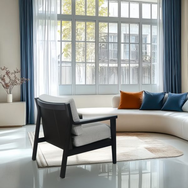Explora Sillón de Madera con Cuero o Tela Bouclé