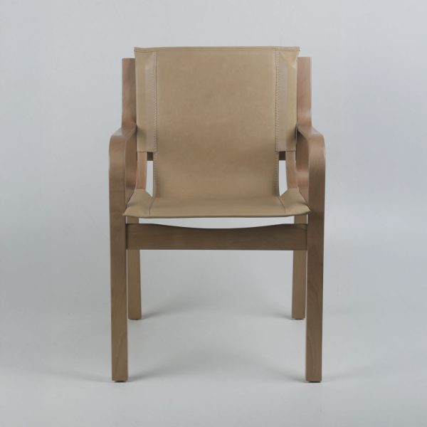 Sitial Nova Madera Nogal Cuero Beige - Imagen 2