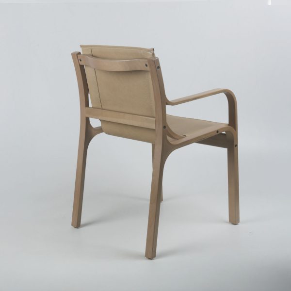 Sitial Nova Madera Nogal Cuero Beige - Imagen 3