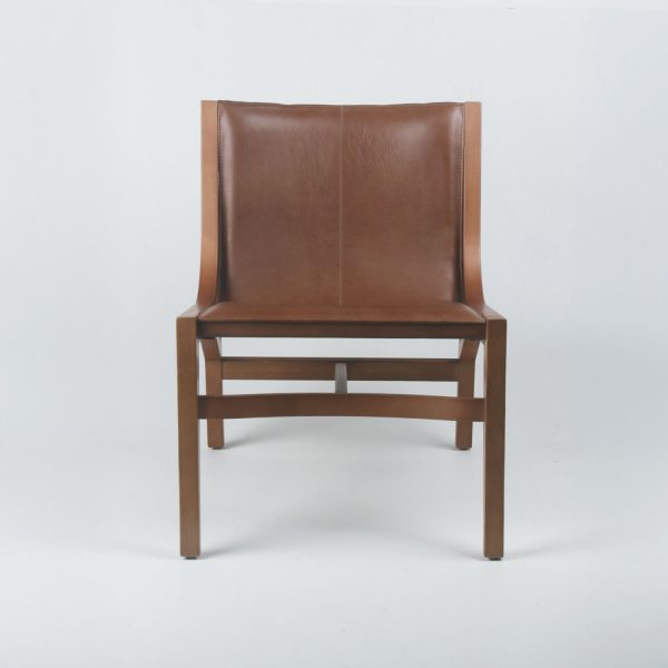 Poltrona Ferrara Madera Caramelo Cuero Castaño - Imagen 3