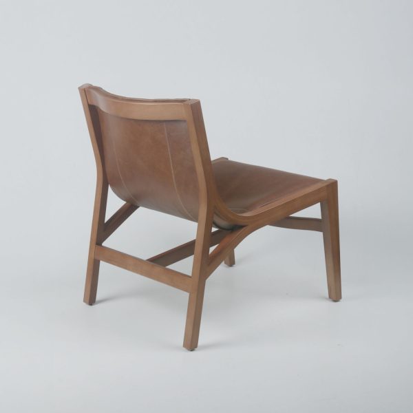 Poltrona Ferrara Madera Caramelo Cuero Castaño - Imagen 4