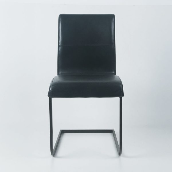 Silla Lineal Acero Negro y Cuero Negro - Imagen 4