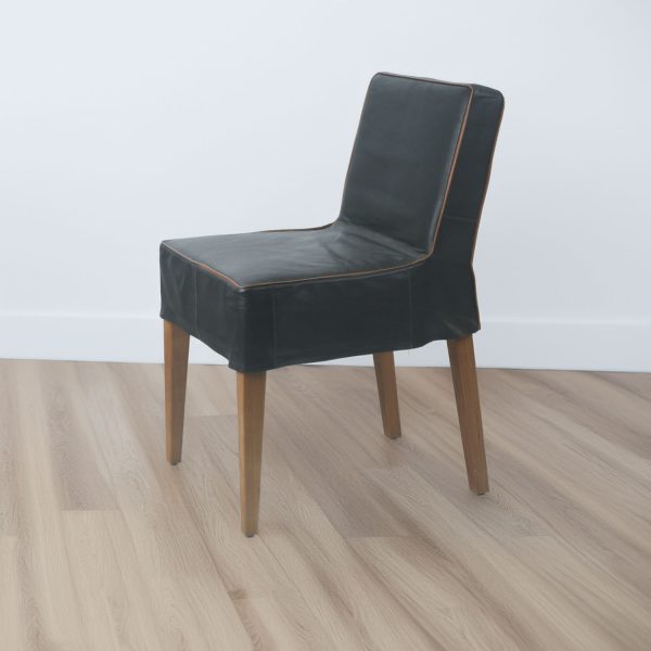 Silla Opera Madera Miel Cuero Marrón y vivos camel