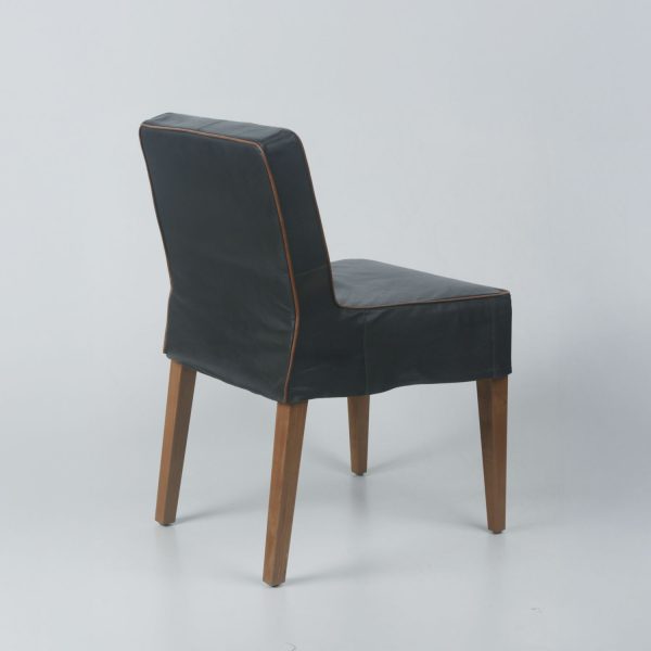 Silla Opera Madera Miel Cuero Marrón y vivos camel - Imagen 4
