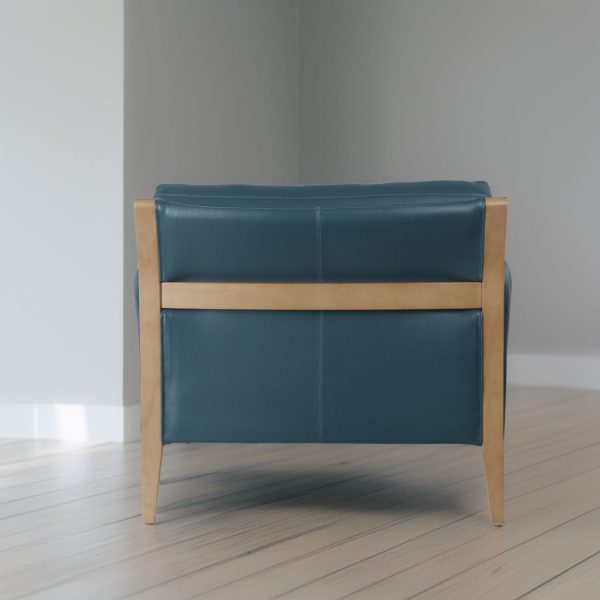 Sillón Noma 1 Cuerpo — Madera Miel y Cuero Calipso - Imagen 5