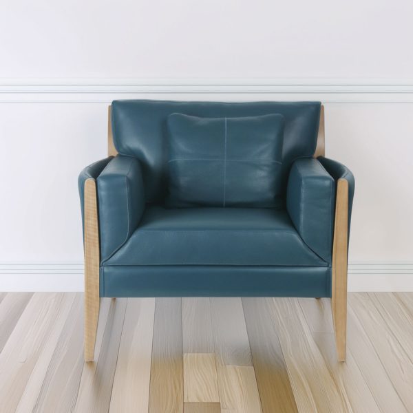 Sillón Noma 1 Cuerpo — Madera Miel y Cuero Calipso - Imagen 4