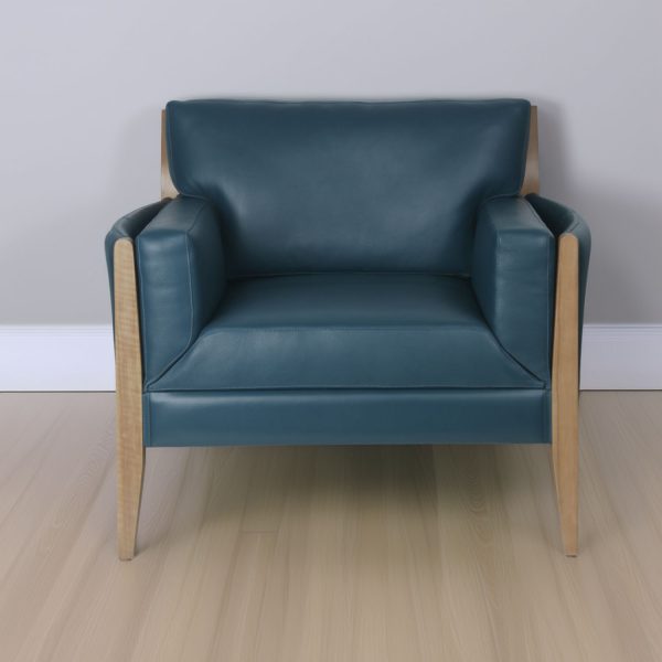 Sillón Noma 1 Cuerpo — Madera Miel y Cuero Calipso