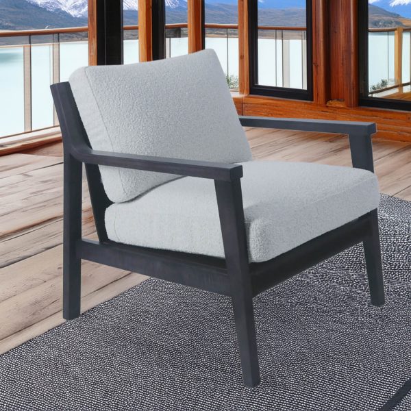 Explora Sillón de Madera con Cuero o Tela Bouclé - Imagen 2