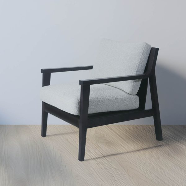Explora Sillón de Madera con Cuero o Tela Bouclé - Imagen 2