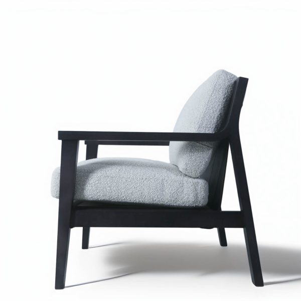 Explora Sillón de Madera con Cuero o Tela Bouclé - Imagen 3