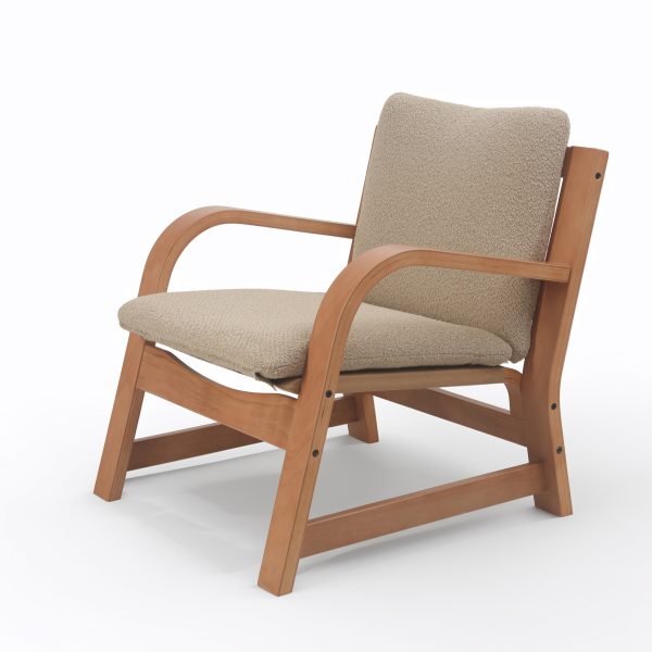 Vicenzo Sillón de Cuero Madera y Tela